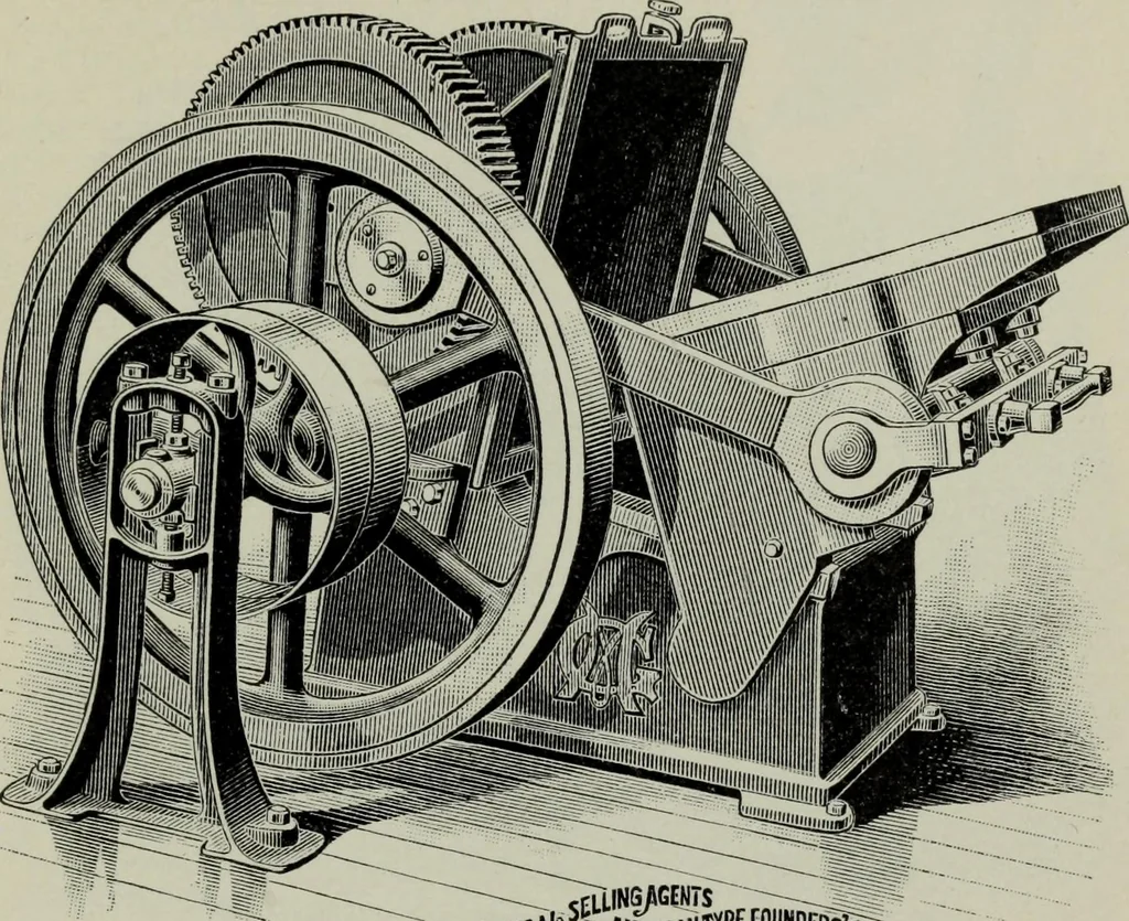 An illustration from Specimens of type, borders, ornaments, brass rules and cuts, etc. : catalogue of printing machinery and materials, wood goods, etc, 1897, leaf 860
