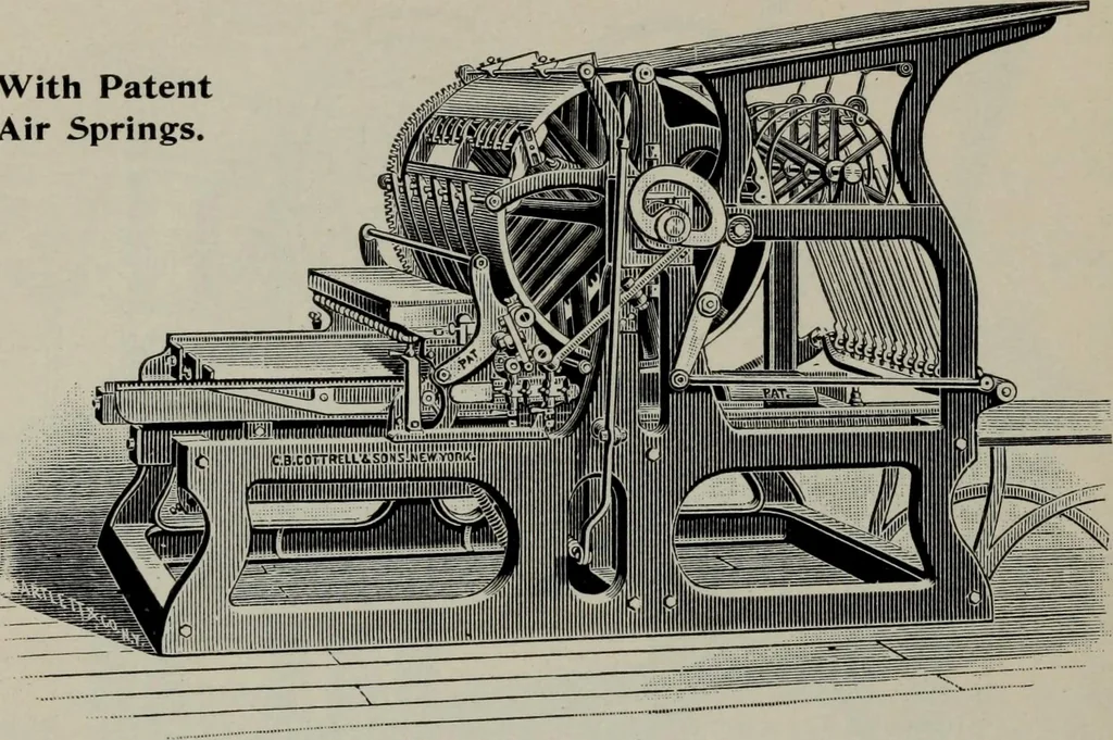 An illustration from Specimens of type, borders, ornaments, brass rules and cuts, etc. : catalogue of printing machinery and materials, wood goods, etc, 1897, leaf 869