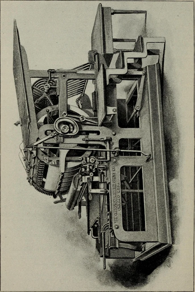 An illustration from Specimens of type, borders, ornaments, brass rules and cuts, etc. : catalogue of printing machinery and materials, wood goods, etc, 1897, leaf 875