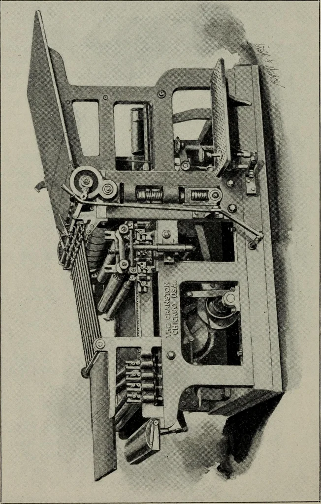 An illustration from Specimens of type, borders, ornaments, brass rules and cuts, etc. : catalogue of printing machinery and materials, wood goods, etc, 1897, leaf 879