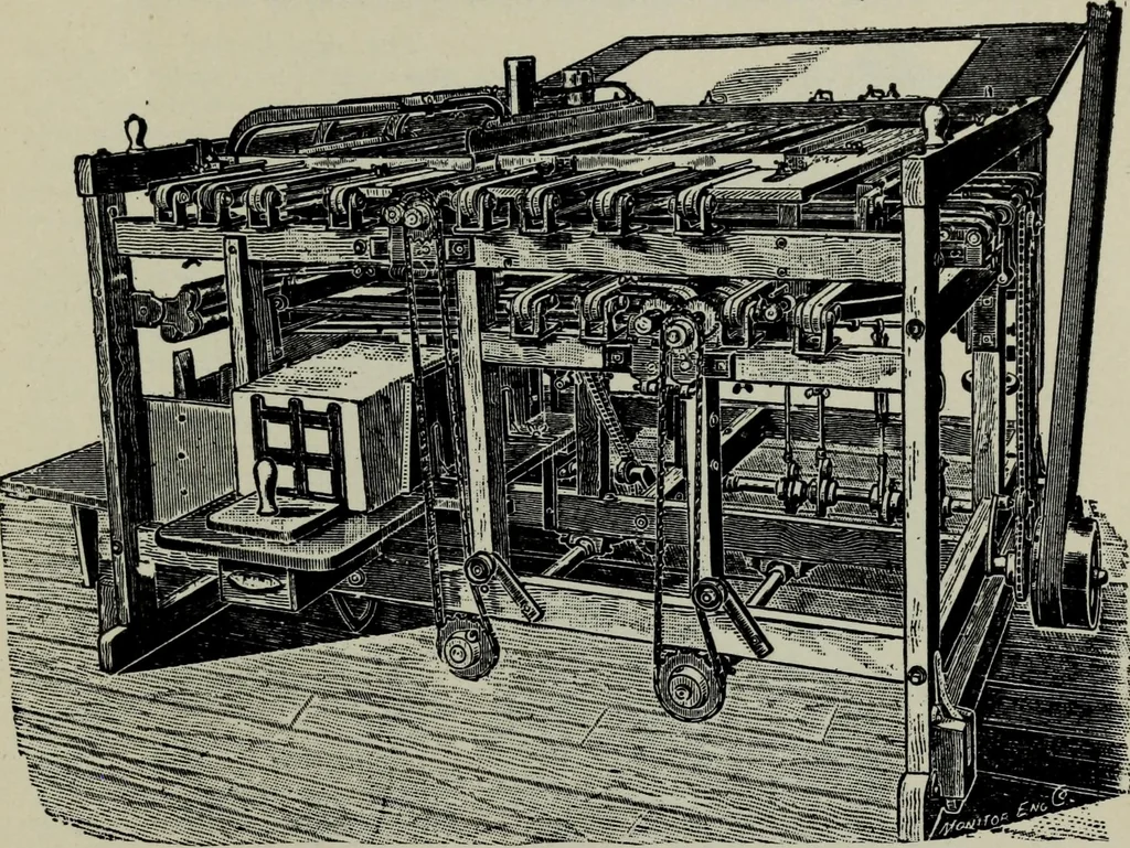 An illustration from Specimens of type, borders, ornaments, brass rules and cuts, etc. : catalogue of printing machinery and materials, wood goods, etc, 1897, leaf 886
