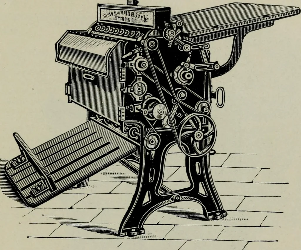 An illustration from Specimens of type, borders, ornaments, brass rules and cuts, etc. : catalogue of printing machinery and materials, wood goods, etc, 1897, leaf 888