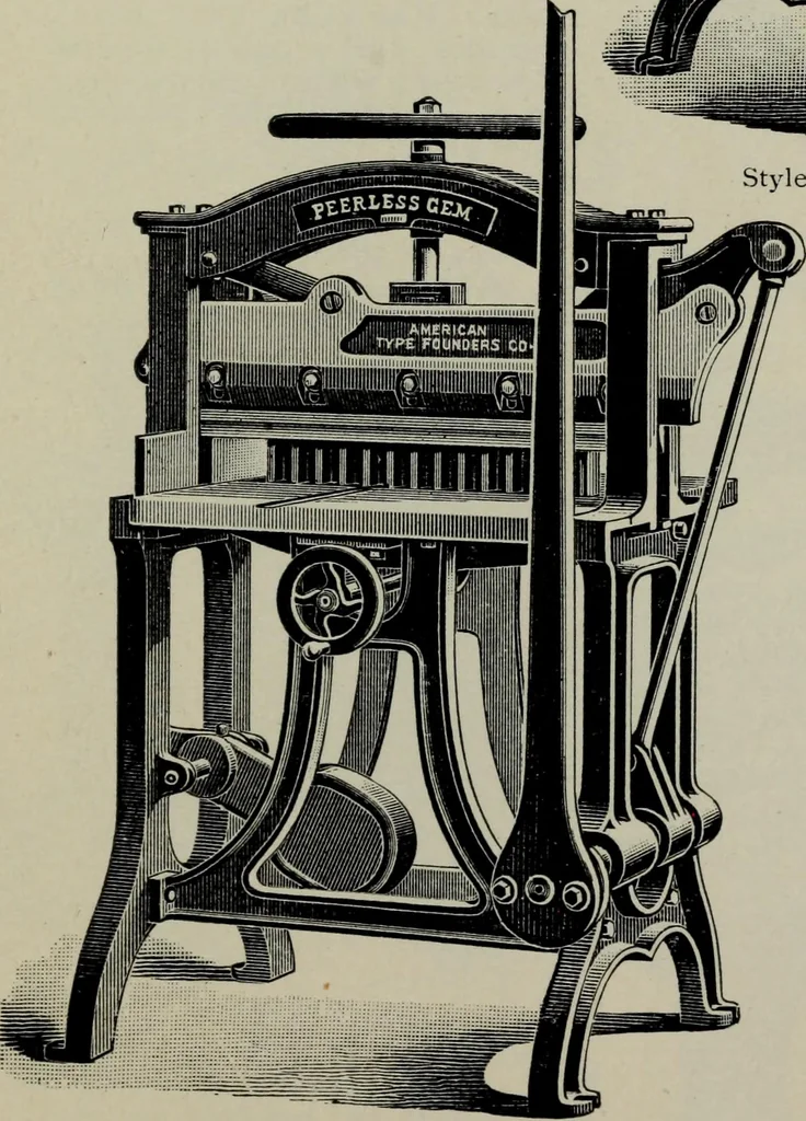 An illustration from Specimens of type, borders, ornaments, brass rules and cuts, etc. : catalogue of printing machinery and materials, wood goods, etc, 1897, leaf 890