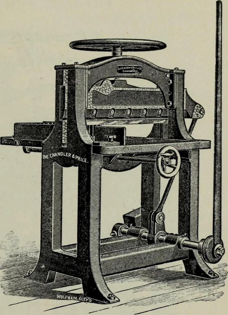 An illustration from Specimens of type, borders, ornaments, brass rules and cuts, etc. : catalogue of printing machinery and materials, wood goods, etc, 1897, leaf 892