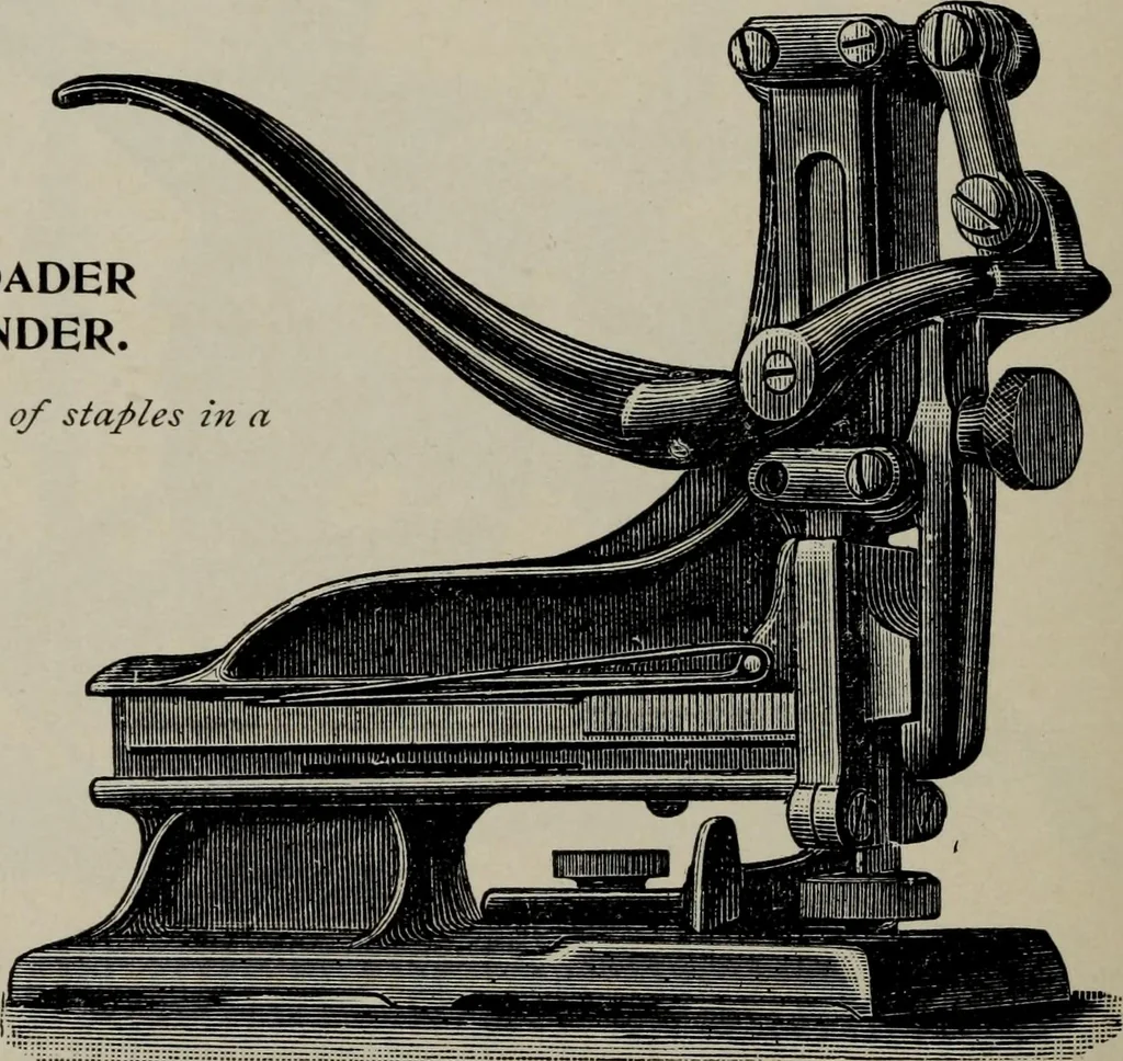 An illustration from Specimens of type, borders, ornaments, brass rules and cuts, etc. : catalogue of printing machinery and materials, wood goods, etc, 1897, leaf 905