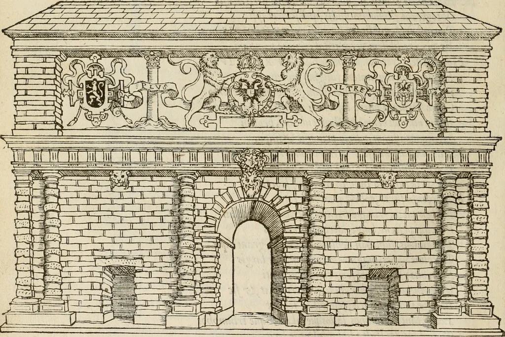 An illustration from Spectaculorvm in svsceptione Philippi hisp. prin. divi Caroli V. cæs. f. an. M.D.XLIX, Antverpiæ æditorvm, mirificvs apparatvs, 1550, leaf 31