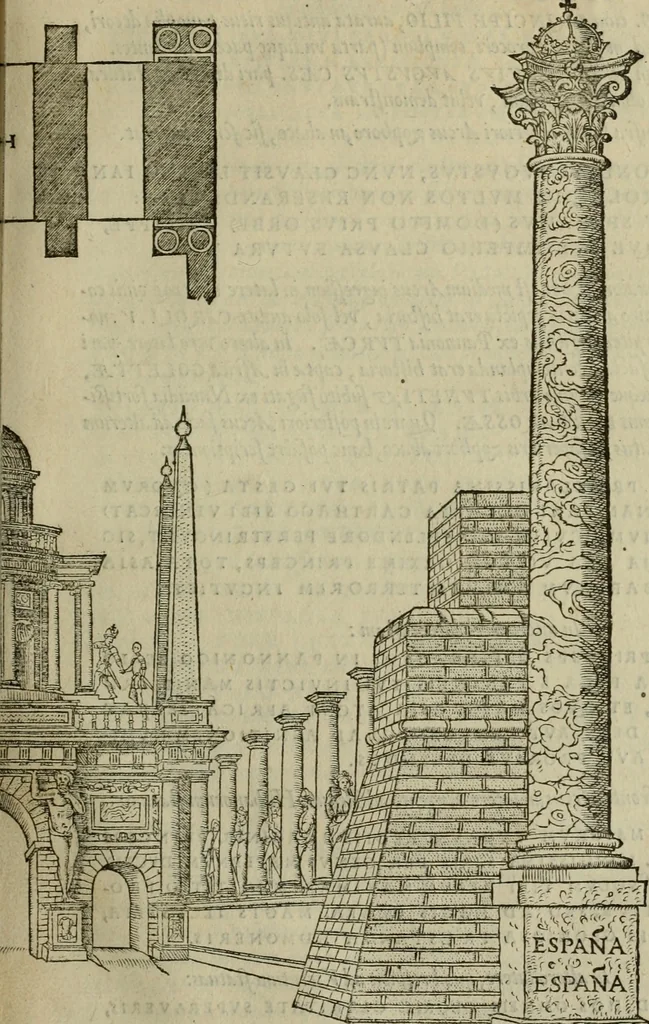 An illustration from Spectaculorvm in svsceptione Philippi hisp. prin. divi Caroli V. cæs. f. an. M.D.XLIX, Antverpiæ æditorvm, mirificvs apparatvs, 1550, leaf 44