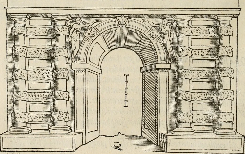 An illustration from Spectaculorvm in svsceptione Philippi hisp. prin. divi Caroli V. cæs. f. an. M.D.XLIX, Antverpiæ æditorvm, mirificvs apparatvs, 1550, leaf 71