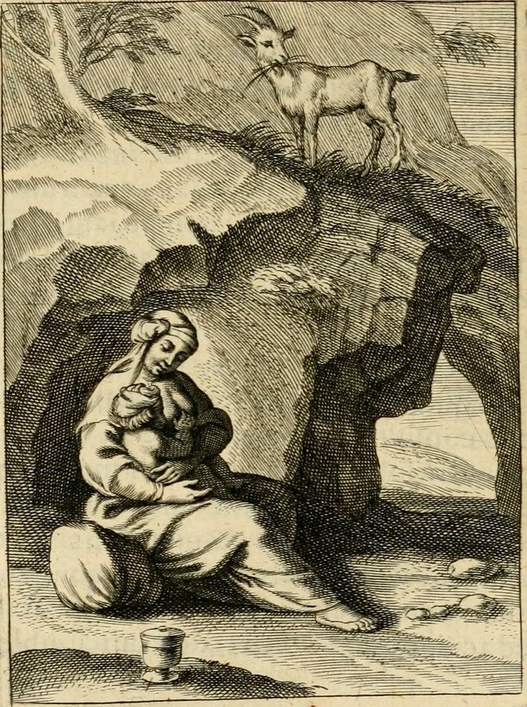 An illustration from Speculum peccatorum aspirantium ad solidam vitae emendationem, siue, Admiranda S. Augustini conversio : historica eiusdem narratione, discursibus moralibus, et emblematis adornata : cum indice concionum per quatuor octauas eiusdem diui et dominicos dies, 1637, leaf 249
