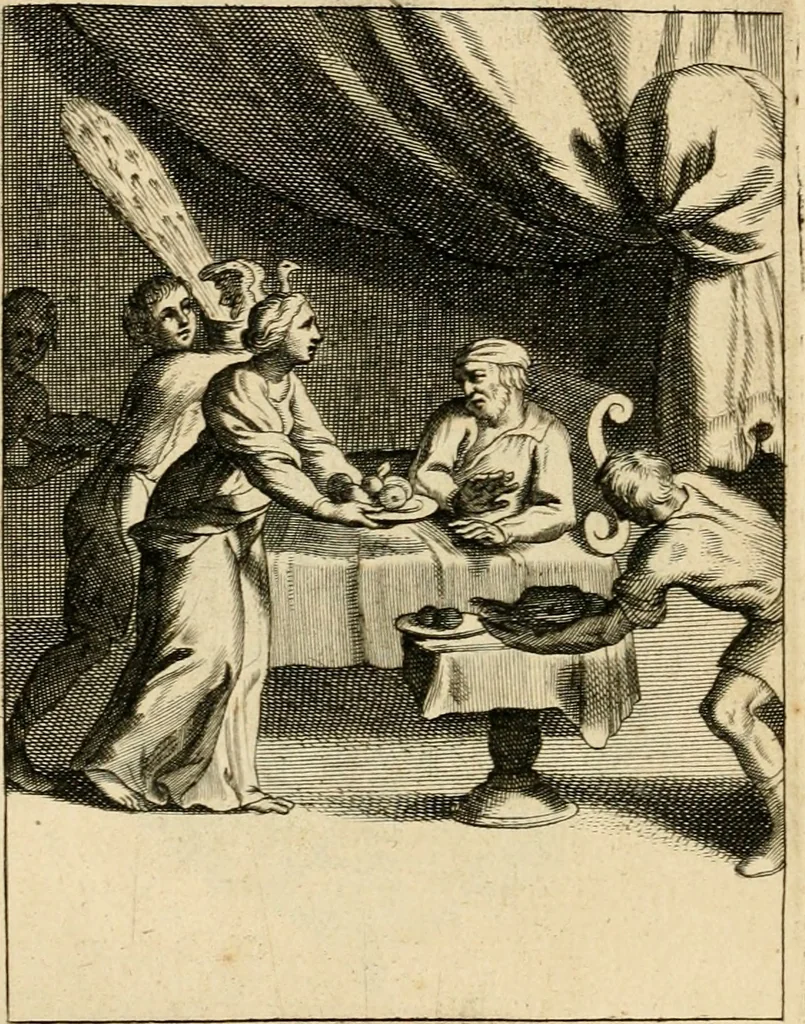 An illustration from Speculum peccatorum aspirantium ad solidam vitae emendationem, siue, Admiranda S. Augustini conversio : historica eiusdem narratione, discursibus moralibus, et emblematis adornata : cum indice concionum per quatuor octauas eiusdem diui et dominicos dies, 1637, leaf 361