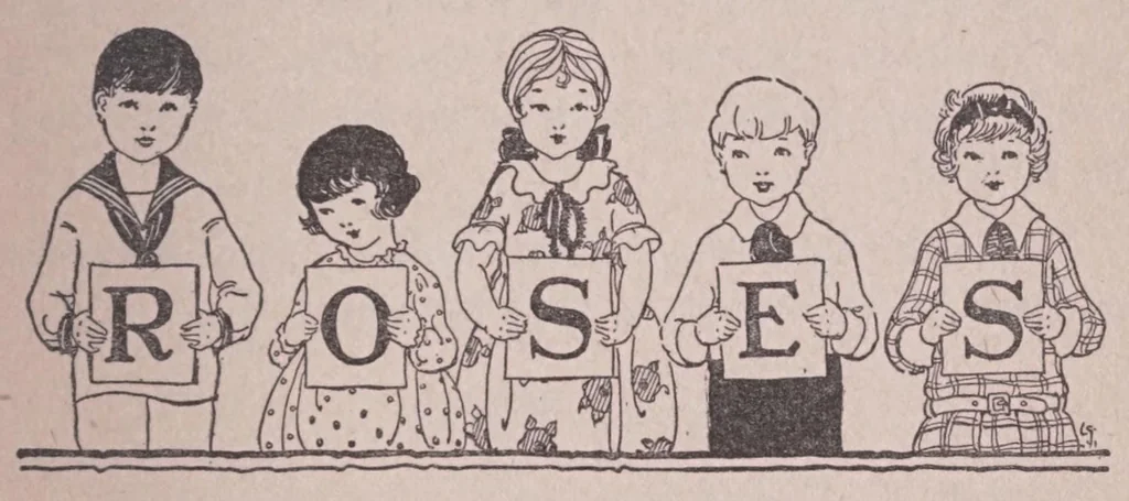 An illustration from Spelling games ;devices to be used in teaching spelling and a summary of procedure for teachers /, 1927, leaf 83