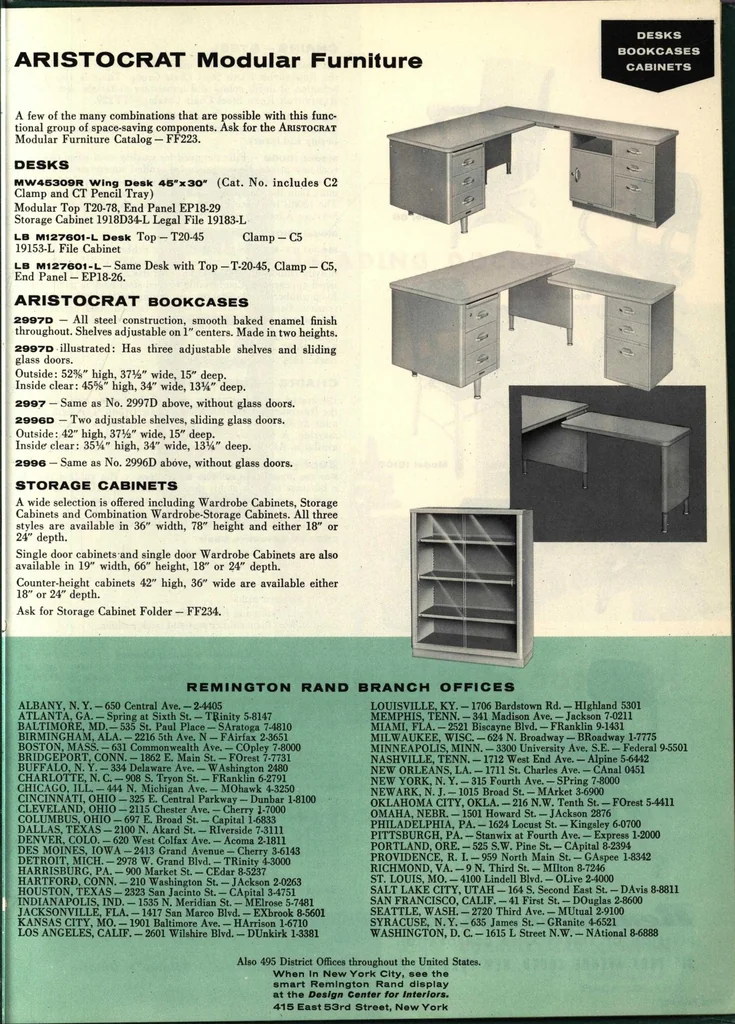 An illustration from Remington Rand Office Furniture, 1960, leaf 2