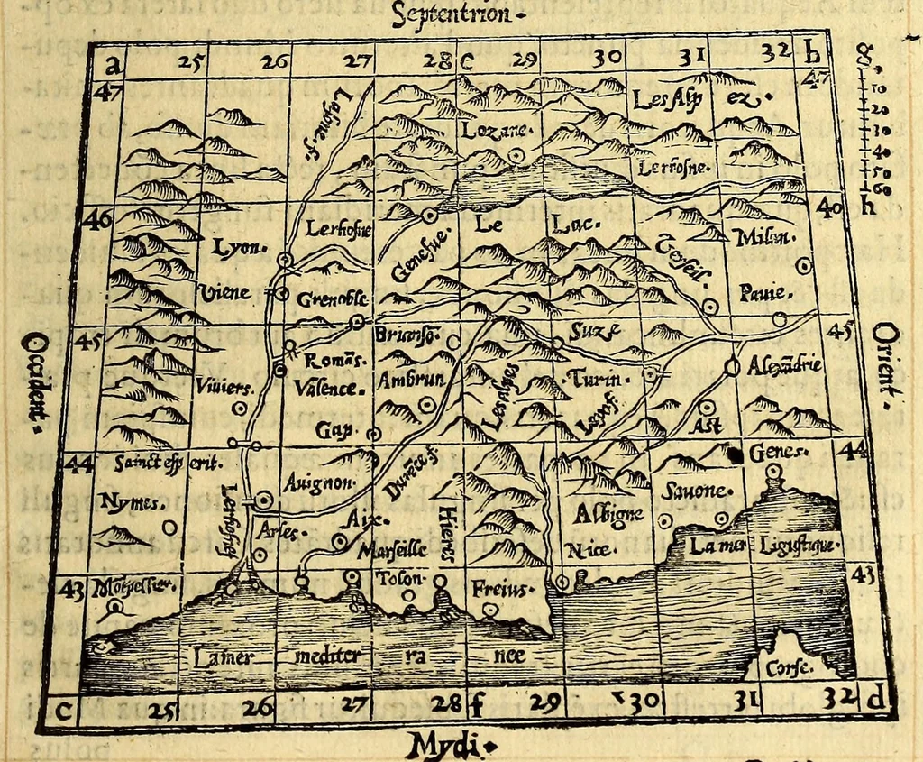 An illustration from Sphaera mundi, siue cosmographia quinque libris : recèns auctis [et] eme[n]datis absoluta : in qua tum prima astronomiæ pars, tum geographi[a]e, ac hydrographi[a]e rudimenta pertracta[n]tur., 1552, leaf 121