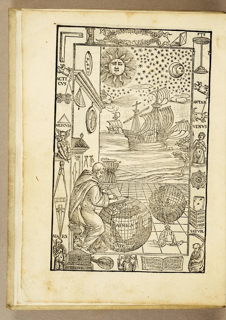 An illustration from Sphera uolgare nouamente tradotta con molte notande additioni di geometria, cosmographia ... et mouimenti di tutti li corpi celesti, cose certamente rade et marauigliose., 1537, leaf 10