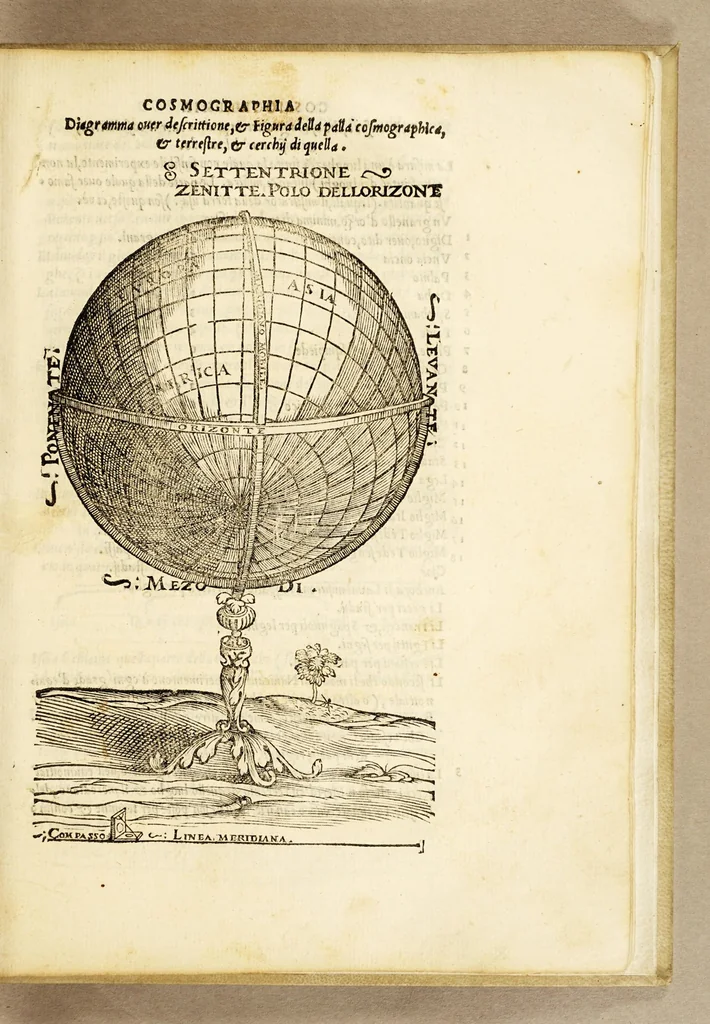 An illustration from Sphera uolgare nouamente tradotta con molte notande additioni di geometria, cosmographia ... et mouimenti di tutti li corpi celesti, cose certamente rade et marauigliose., 1537, leaf 71