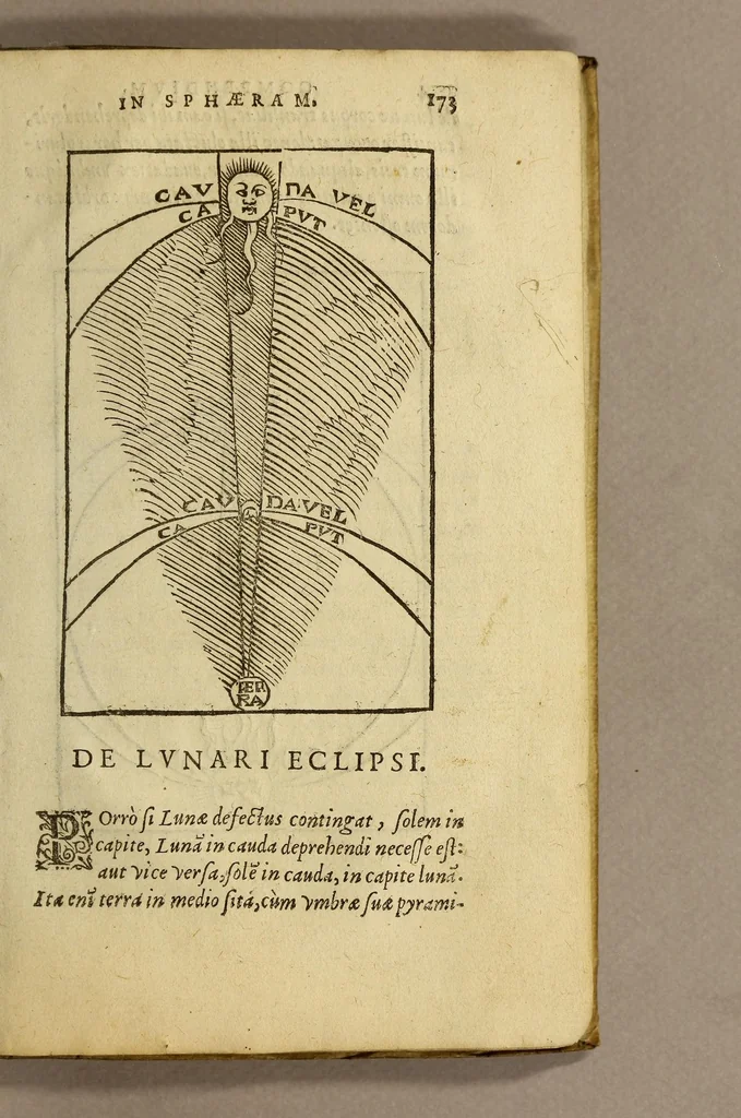 An illustration from Sphæra Ioannis de Sacrobosco, emendata. : Eliæ Vineti Santonis scholia in eandem sphæram, ab ipso auctore restituta. : Adiunximus huic libro compendium in sphæram, per Pierium Valerianum Bellunensem. : Et Petri Nonii Salaciensis demonstrationem eorum, quæ in extremo capite de climatibus Sacroboscius scribit de inæquali climatum latitudine, eodem Vineto interprete, 1584, leaf 179