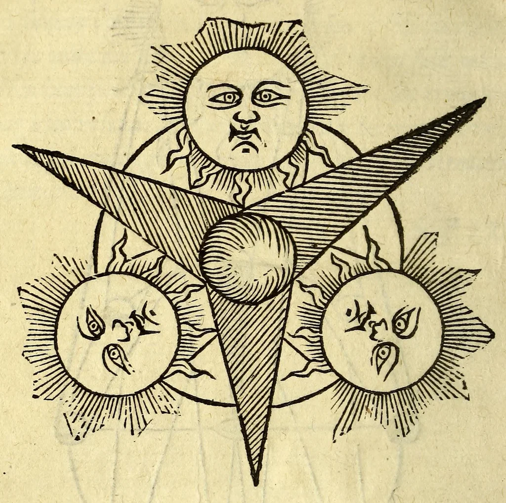An illustration from Sphæra Ioannis de Sacrobosco, emendata. : Eliæ Vineti Santonis scholia in eandem sphæram, ab ipso auctore restituta. : Adiunximus huic libro compendium in sphæram, per Pierium Valerianum Bellunensem. : Et Petri Nonii Salaciensis demonstrationem eorum, quæ in extremo capite de climatibus Sacroboscius scribit de inæquali climatum latitudine, eodem Vineto interprete, 1584, leaf 184