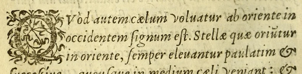 An illustration from Sphæra Ioannis de Sacrobosco, emendata. : Eliæ Vineti Santonis scholia in eandem sphæram, ab ipso auctore restituta. : Adiunximus huic libro compendium in sphæram, per Pierium Valerianum Bellunensem. : Et Petri Nonii Salaciensis demonstrationem eorum, quæ in extremo capite de climatibus Sacroboscius scribit de inæquali climatum latitudine, eodem Vineto interprete, 1584, leaf 22