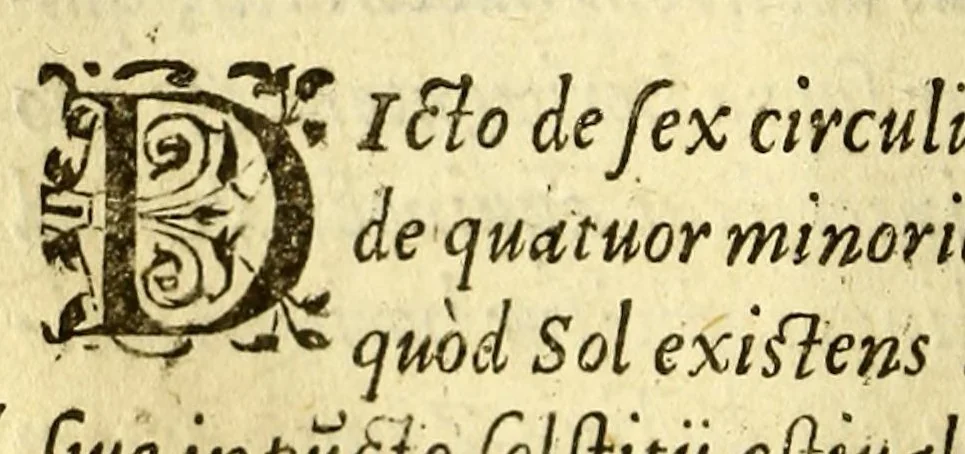 An illustration from Sphæra Ioannis de Sacrobosco, emendata. : Eliæ Vineti Santonis scholia in eandem sphæram, ab ipso auctore restituta. : Adiunximus huic libro compendium in sphæram, per Pierium Valerianum Bellunensem. : Et Petri Nonii Salaciensis demonstrationem eorum, quæ in extremo capite de climatibus Sacroboscius scribit de inæquali climatum latitudine, eodem Vineto interprete, 1584, leaf 42