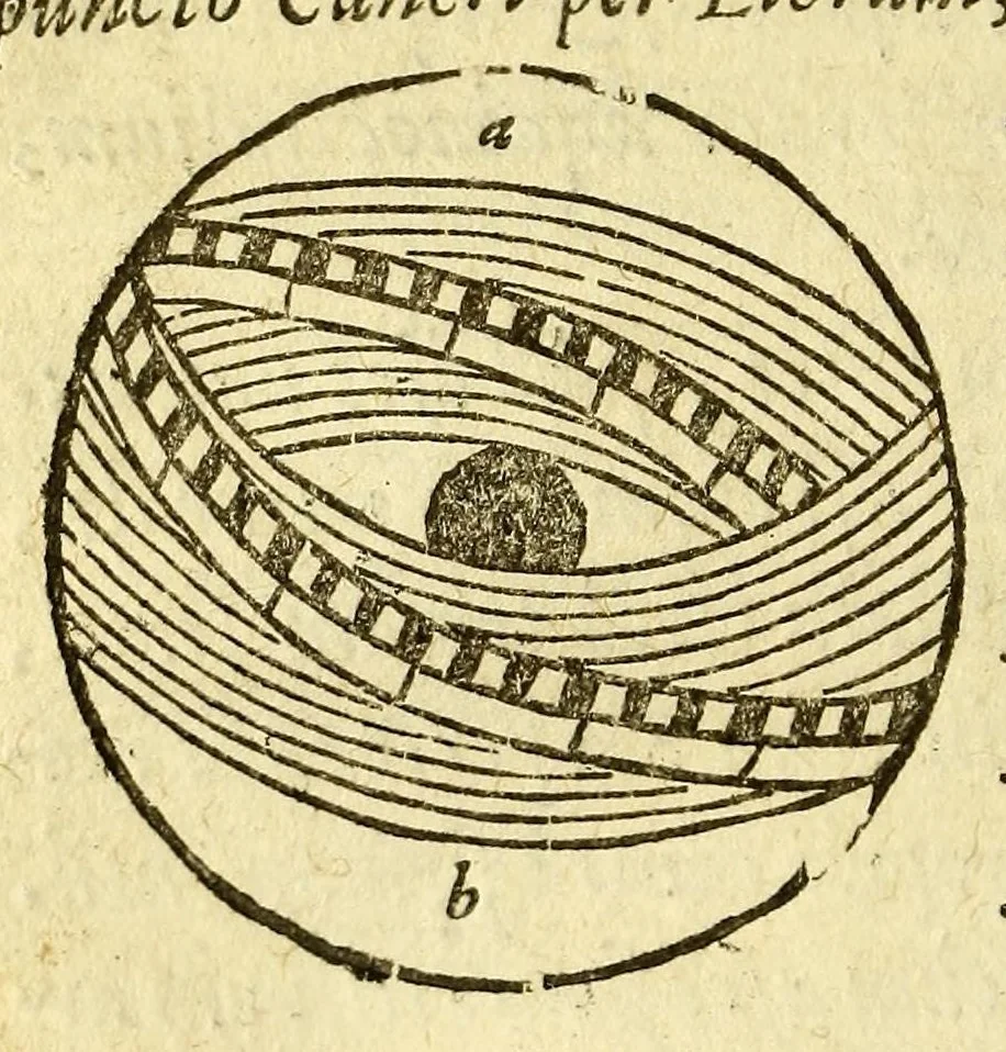 An illustration from Sphæra Ioannis de Sacrobosco, emendata. : Eliæ Vineti Santonis scholia in eandem sphæram, ab ipso auctore restituta. : Adiunximus huic libro compendium in sphæram, per Pierium Valerianum Bellunensem. : Et Petri Nonii Salaciensis demonstrationem eorum, quæ in extremo capite de climatibus Sacroboscius scribit de inæquali climatum latitudine, eodem Vineto interprete, 1584, leaf 56