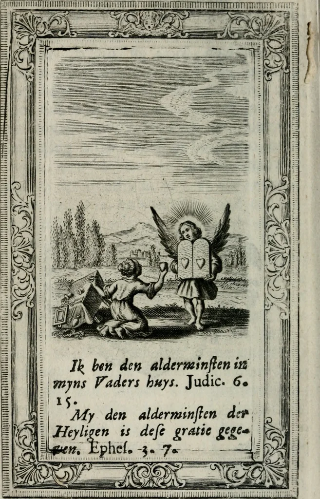 An illustration from Spiegel sonder bedrogh ofte kenisse syns selfs : vor oogen gestelt aen alle deught-minnende persoonen, 1733, leaf 125