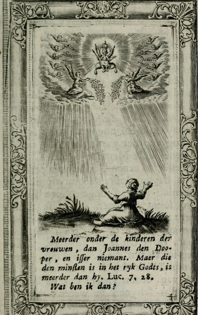An illustration from Spiegel sonder bedrogh ofte kenisse syns selfs : vor oogen gestelt aen alle deught-minnende persoonen, 1733, leaf 130