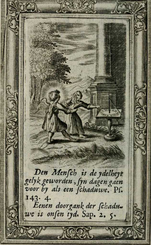 An illustration from Spiegel sonder bedrogh ofte kenisse syns selfs : vor oogen gestelt aen alle deught-minnende persoonen, 1733, leaf 25