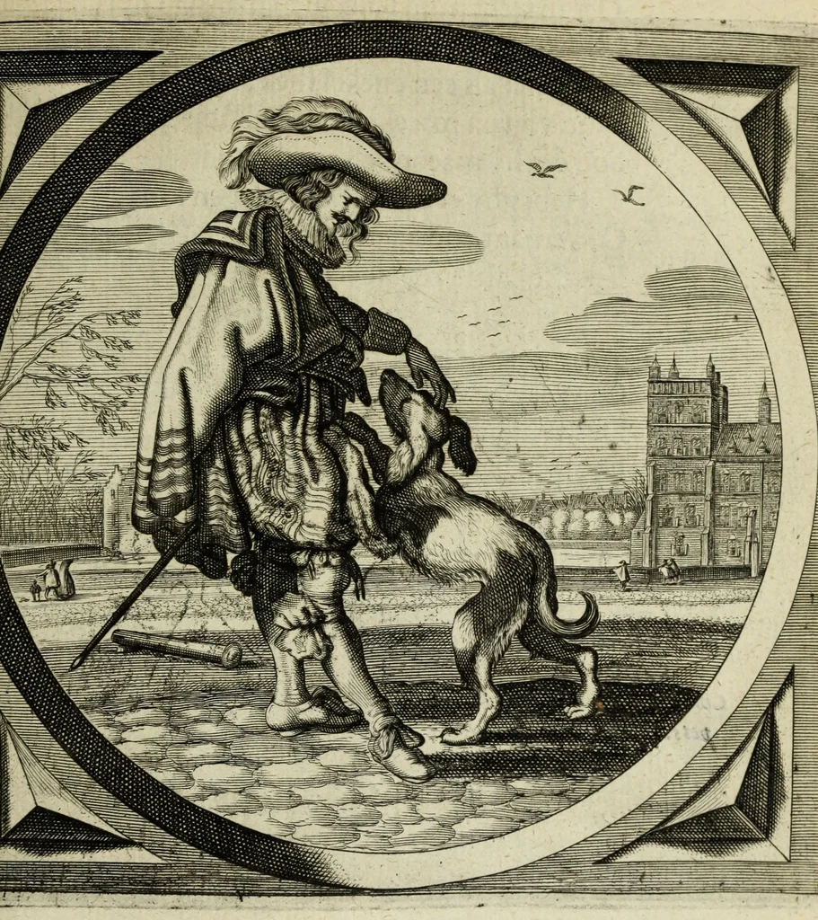 An illustration from Spiegel van den ouden ende nieuvven tijdt : bestaende uyt spreeck-vvoorden ende sinspreucken, ontleent van de voorige ende jegenvvoordige eeuvve, verlustigt door menigte van sinne-beelden, met gedichten en prenten daer op passende : dienstigh tot bericht van alle gedeelten des levens, beginnende van de kintsheyt, ende eyndigende met het eynde alles vleesch, 1632, leaf 329