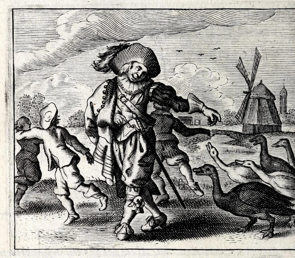 An illustration from Spiegel van den ouden ende nieuvven tijdt : bestaende uyt spreeck-woorden ende sinne-spreucken, ontleent van de voorige ende jegenwoordige eeuwe, verlustiget door menigte van sinne-beelden, met gedichten en prenten daer op passende, 1633, leaf 430