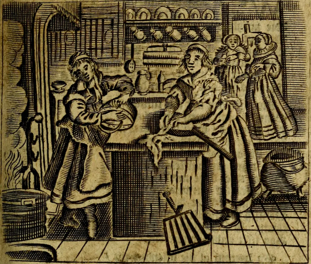 An illustration from Spiegel van den Ouden en Nieuwen Tydt, : bestaande uyt spreekwoorden, ontleent van de voorige en jegenwoordige eeuwe, verlustiget door meenigte van sinnebeelden, met gedichten en prenten daar op passende. : Vermeerdert met groote meenigte van spreekwoorden, door geheel het werk, met byvoeginge van nieuwe platen eu gedichten : alles in de nederlandsche tale ten gerieve van de liefhebbers der zelver,, 1690, leaf 190