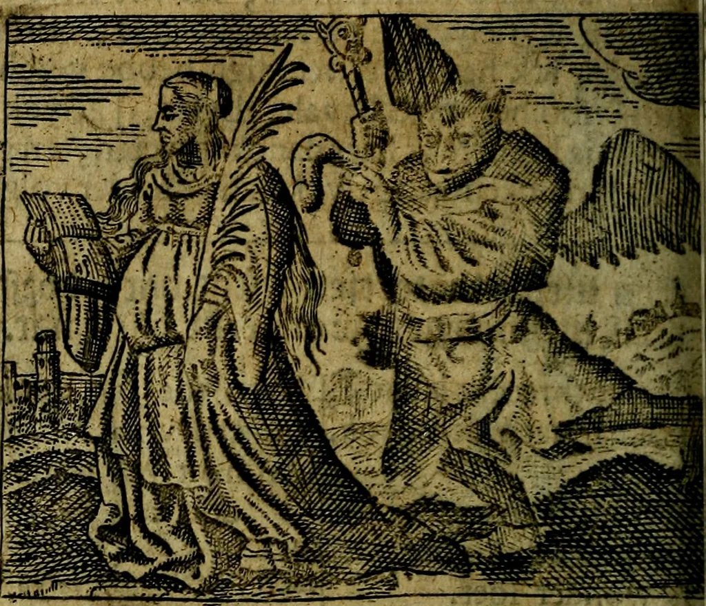An illustration from Spiegel van den Ouden en Nieuwen Tydt, : bestaande uyt spreekwoorden, ontleent van de voorige en jegenwoordige eeuwe, verlustiget door meenigte van sinnebeelden, met gedichten en prenten daar op passende. : Vermeerdert met groote meenigte van spreekwoorden, door geheel het werk, met byvoeginge van nieuwe platen eu gedichten : alles in de nederlandsche tale ten gerieve van de liefhebbers der zelver,, 1690, leaf 253
