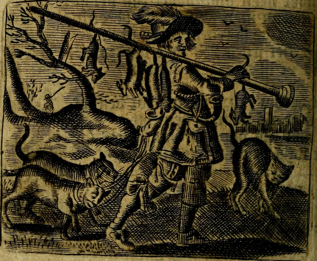 An illustration from Spiegel van den Ouden en Nieuwen Tydt, : bestaande uyt spreekwoorden, ontleent van de voorige en jegenwoordige eeuwe, verlustiget door meenigte van sinnebeelden, met gedichten en prenten daar op passende. : Vermeerdert met groote meenigte van spreekwoorden, door geheel het werk, met byvoeginge van nieuwe platen eu gedichten : alles in de nederlandsche tale ten gerieve van de liefhebbers der zelver,, 1690, leaf 259