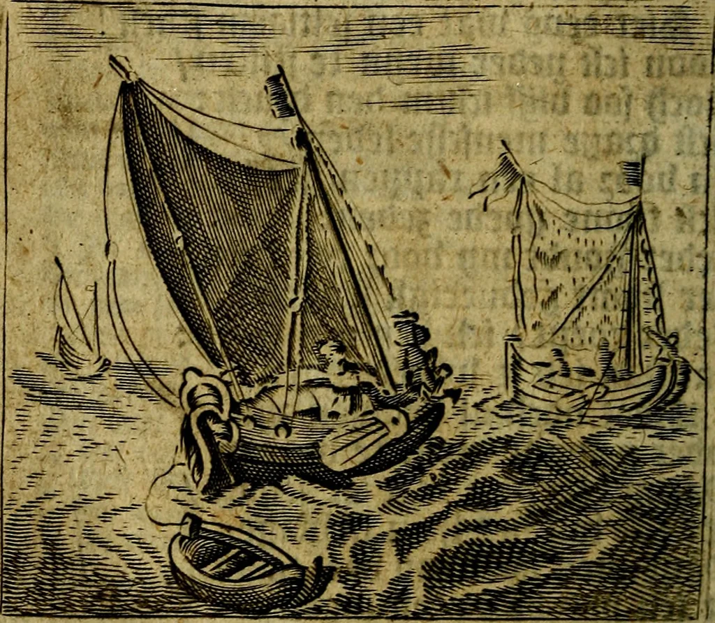 An illustration from Spiegel van den Ouden en Nieuwen Tydt, : bestaande uyt spreekwoorden, ontleent van de voorige en jegenwoordige eeuwe, verlustiget door meenigte van sinnebeelden, met gedichten en prenten daar op passende. : Vermeerdert met groote meenigte van spreekwoorden, door geheel het werk, met byvoeginge van nieuwe platen eu gedichten : alles in de nederlandsche tale ten gerieve van de liefhebbers der zelver,, 1690, leaf 289