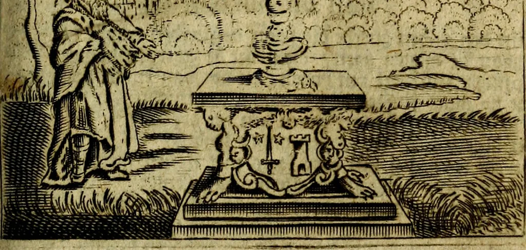 An illustration from Spiegel van den Ouden en Nieuwen Tydt, : bestaande uyt spreekwoorden, ontleent van de voorige en jegenwoordige eeuwe, verlustiget door meenigte van sinnebeelden, met gedichten en prenten daar op passende. : Vermeerdert met groote meenigte van spreekwoorden, door geheel het werk, met byvoeginge van nieuwe platen eu gedichten : alles in de nederlandsche tale ten gerieve van de liefhebbers der zelver,, 1690, leaf 318