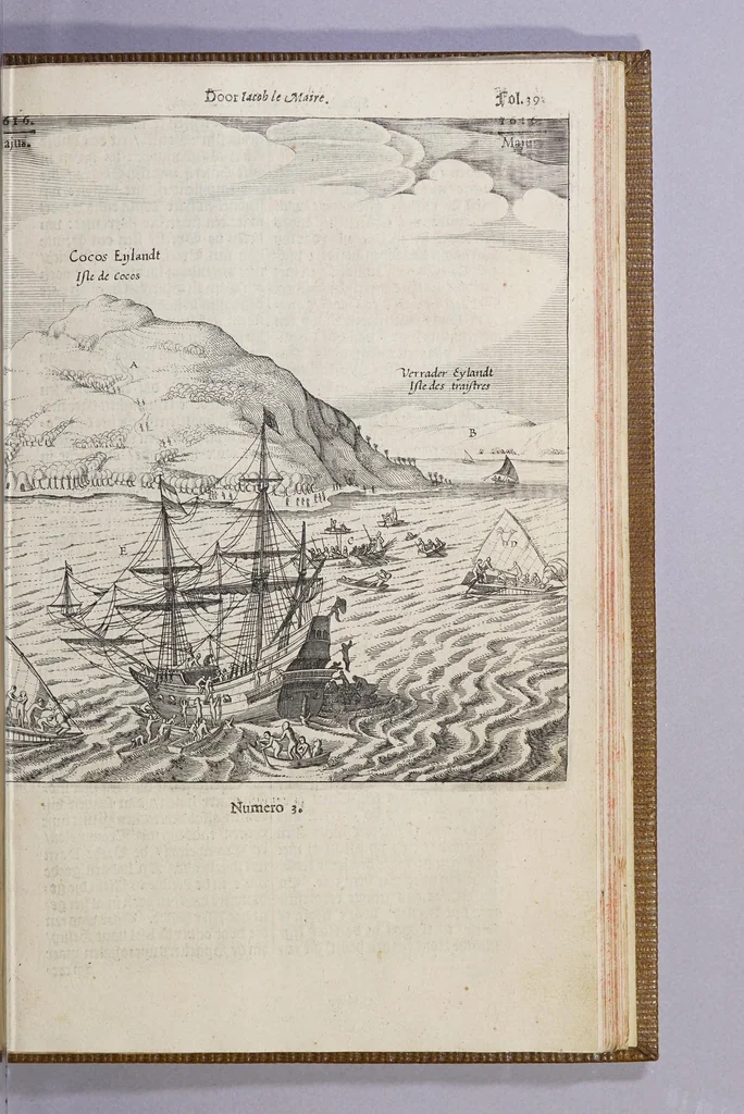 An illustration from Spieghel der Australische navigatie,, 1622, leaf 65
