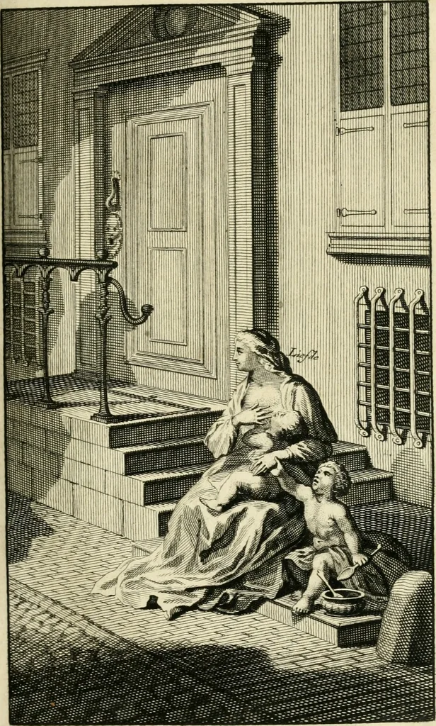 An illustration from H.L. Spieghels Hertspeighel en andere zedeschriften : met verscheidene nooit gedrukte stukken verrijkt, en door aenteekeningen opgeheldert, 1723, leaf 244