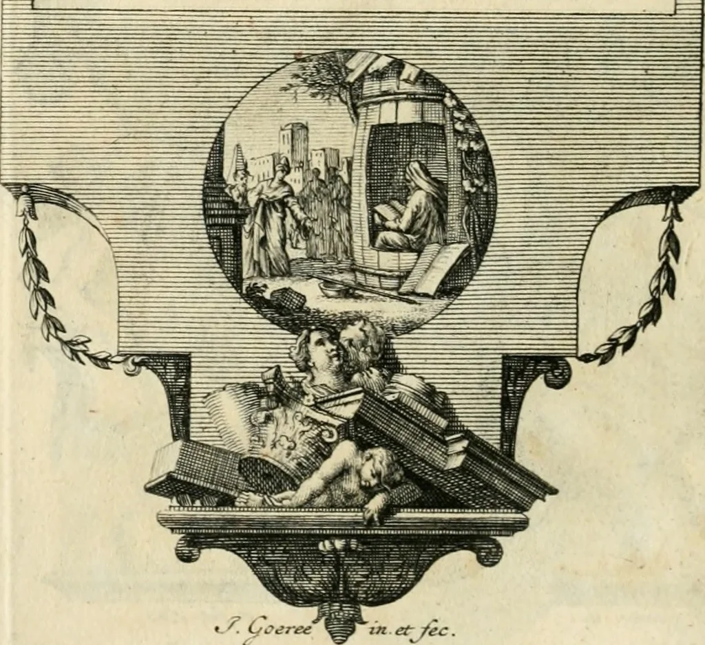 An illustration from H.L. Spieghels Hertspeighel en andere zedeschriften : met verscheidene nooit gedrukte stukken verrijkt, en door aenteekeningen opgeheldert, 1723, leaf 261