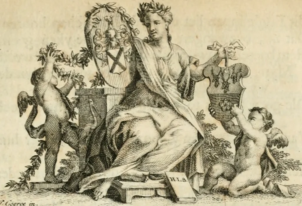 An illustration from H.L. Spieghels Hertspeighel en andere zedeschriften : met verscheidene nooit gedrukte stukken verrijkt, en door aenteekeningen opgeheldert, 1723, leaf 8
