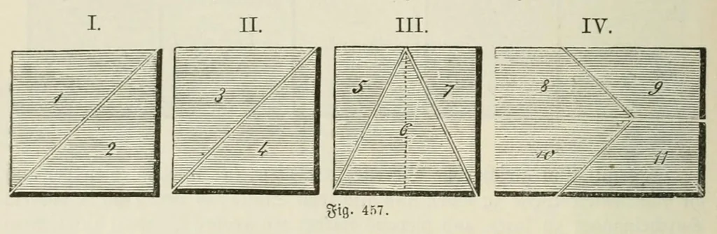 An illustration from Spiel und Arbeit, bildende Arbeiten und unterhaltende Spiele für Knaben und Mädchen nach Fröbelschen Grundsatzen bearbeitet, 1900, leaf 136