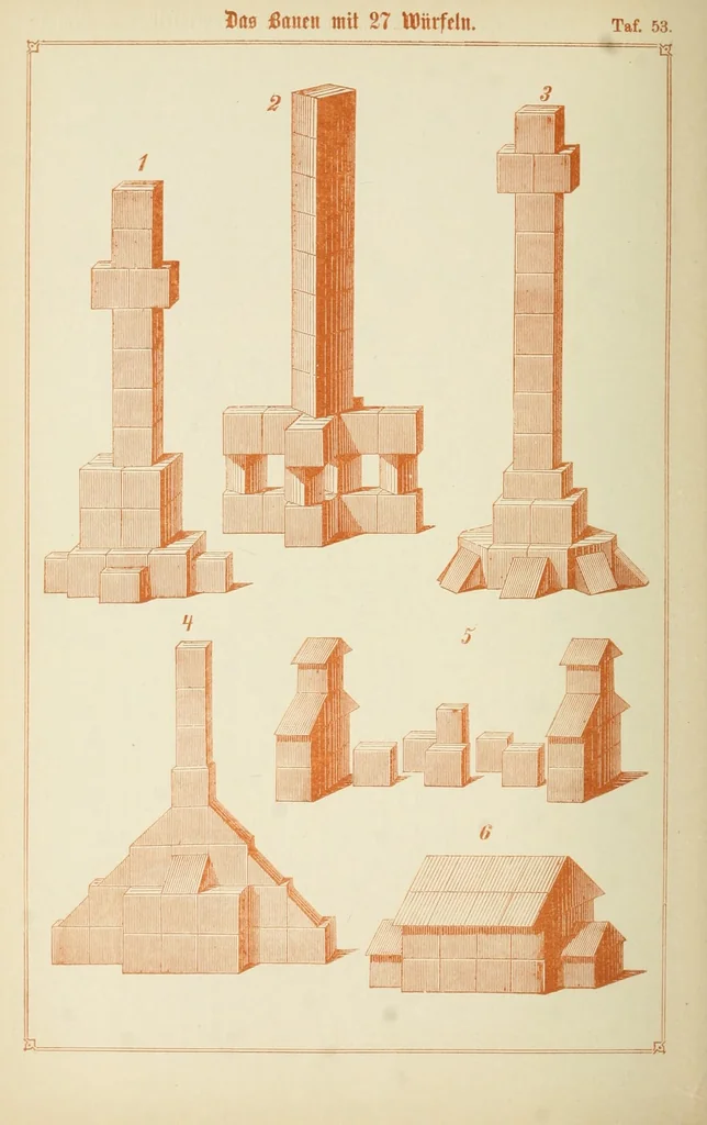 An illustration from Spiel und Arbeit, bildende Arbeiten und unterhaltende Spiele für Knaben und Mädchen nach Fröbelschen Grundsatzen bearbeitet, 1900, leaf 246