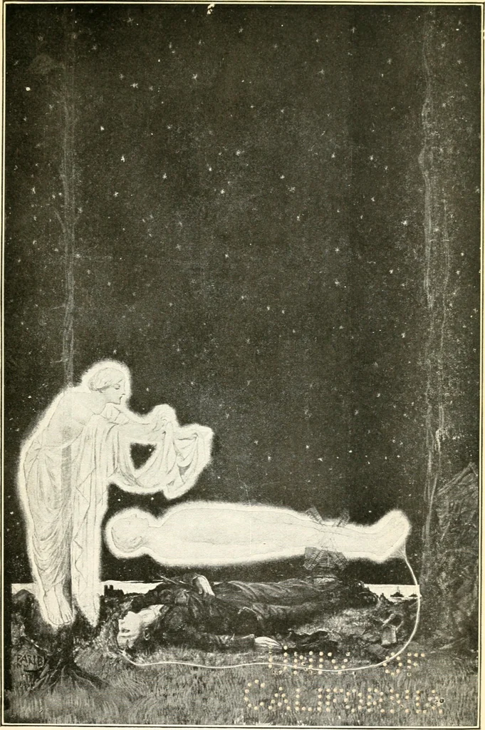 An illustration from Spirit intercourse, its theory and practice, 1917, leaf 62