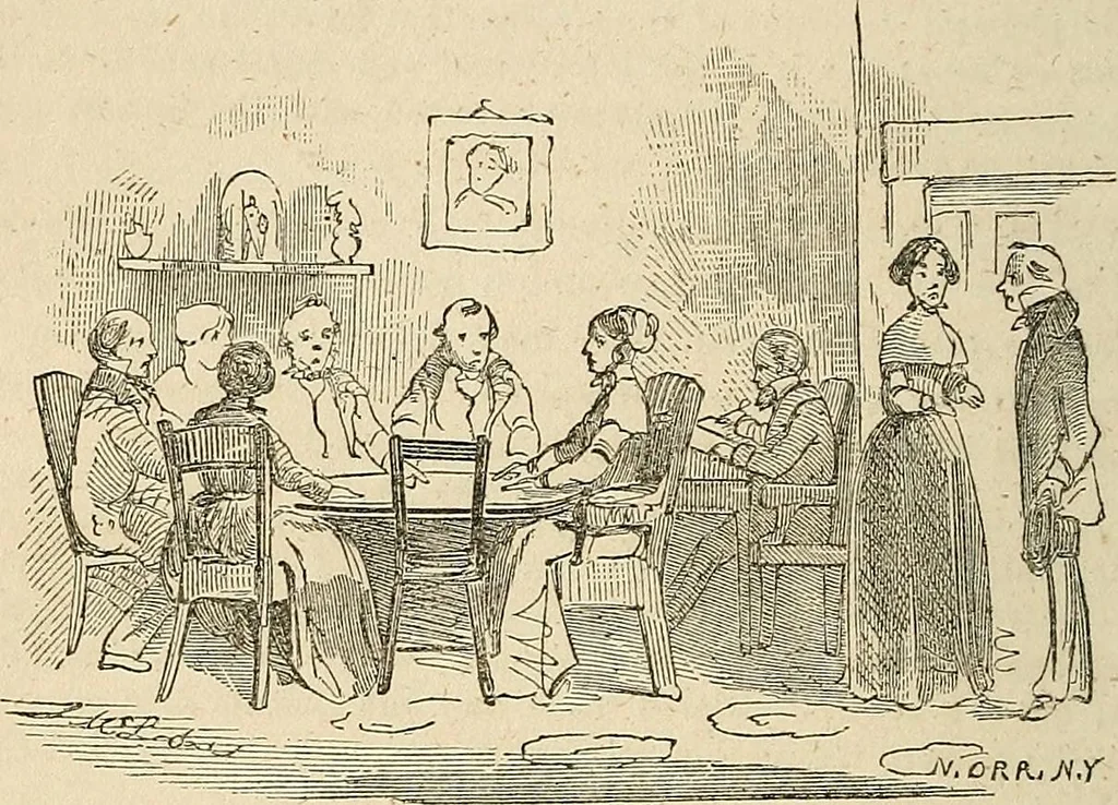 An illustration from Spirit rapping unveiled! : An exposé of the origin, history, theology and philosophy of certain alleged communications from the spirit world, by means of "spirit rapping," "medium writing," "physical demonstrations," etc. With illustrations., 1853, leaf 61