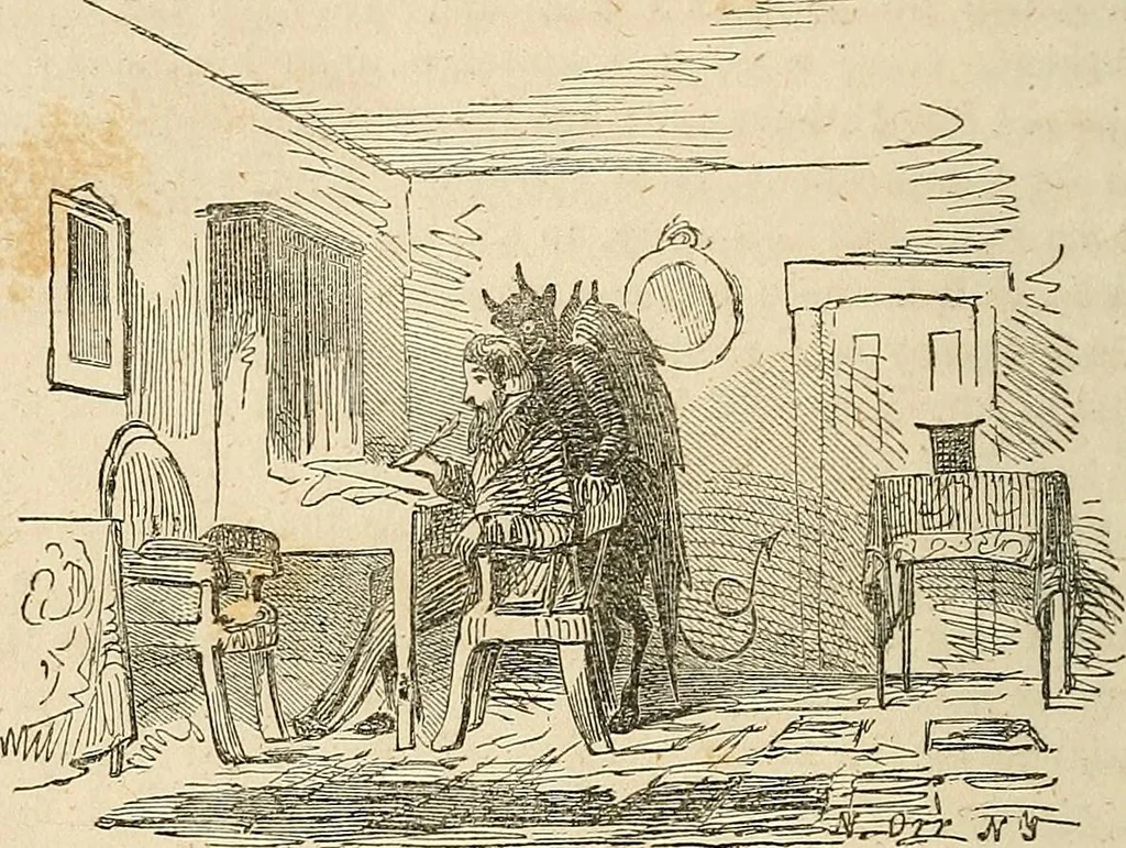 An illustration from Spirit rapping unveiled! : An exposé of the origin, history, theology and philosophy of certain alleged communications from the spirit world, by means of "spirit rapping," "medium writing," "physical demonstrations," etc. With illustrations., 1853, leaf 77