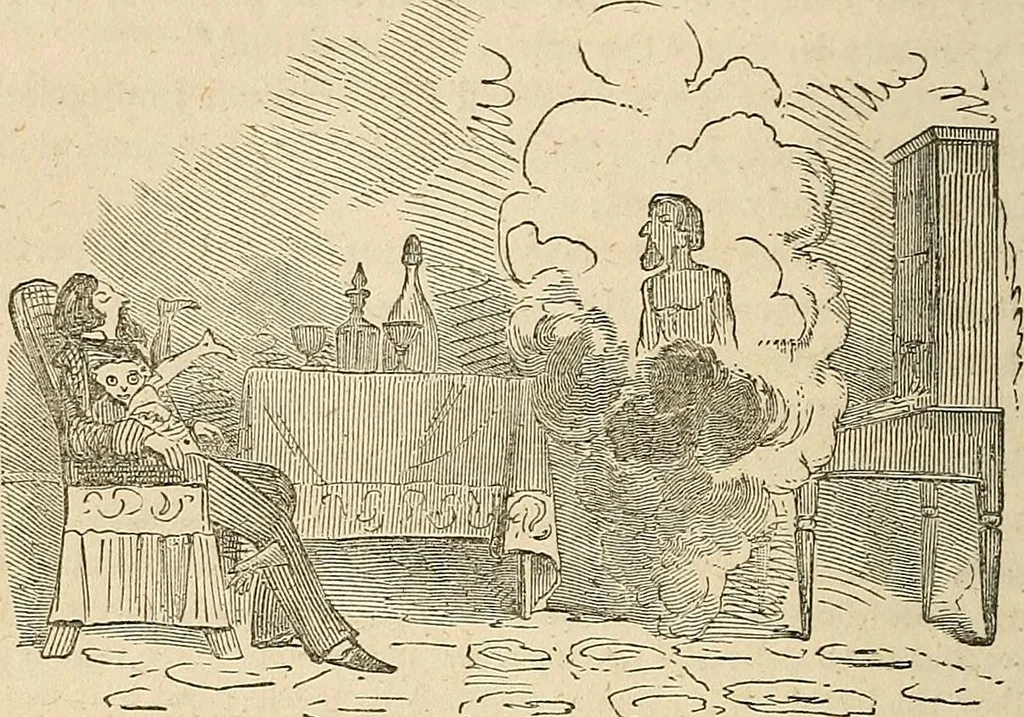 An illustration from Spirit rapping unveiled! : An exposé of the origin, history, theology and philosophy of certain alleged communications from the spirit world, by means of "spirit rapping," "medium writing," "physical demonstrations," etc. With illustrations., 1853, leaf 83