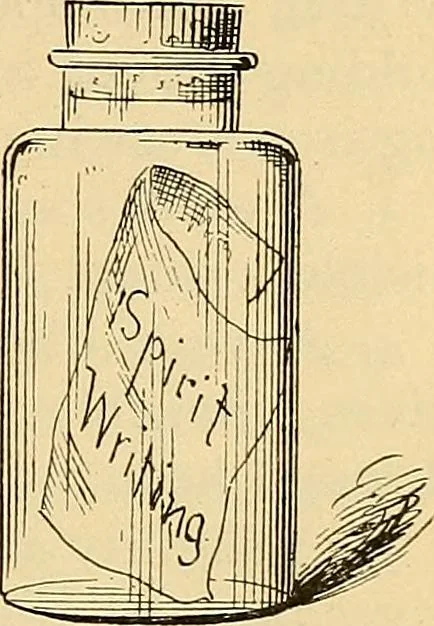 An illustration from Spirit slate writing and kindred phenomena, 1898, leaf 24