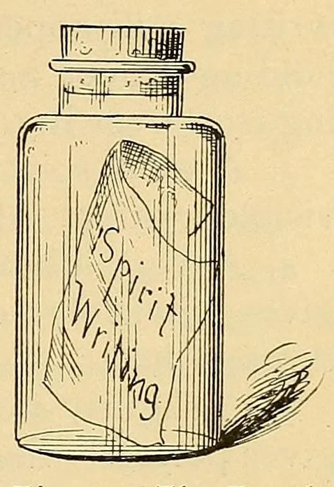 An illustration from Spirit slate writing and kindred phenomena, 1898, leaf 25