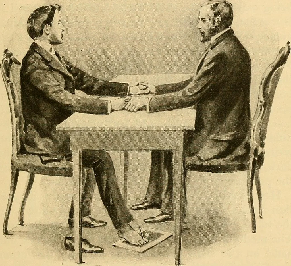 An illustration from Spirit slate writing and kindred phenomena, 1898, leaf 58
