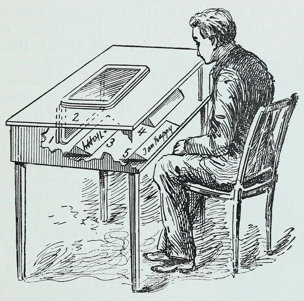 An illustration from Spirit slate writing and kindred phenomena, 1898, leaf 61