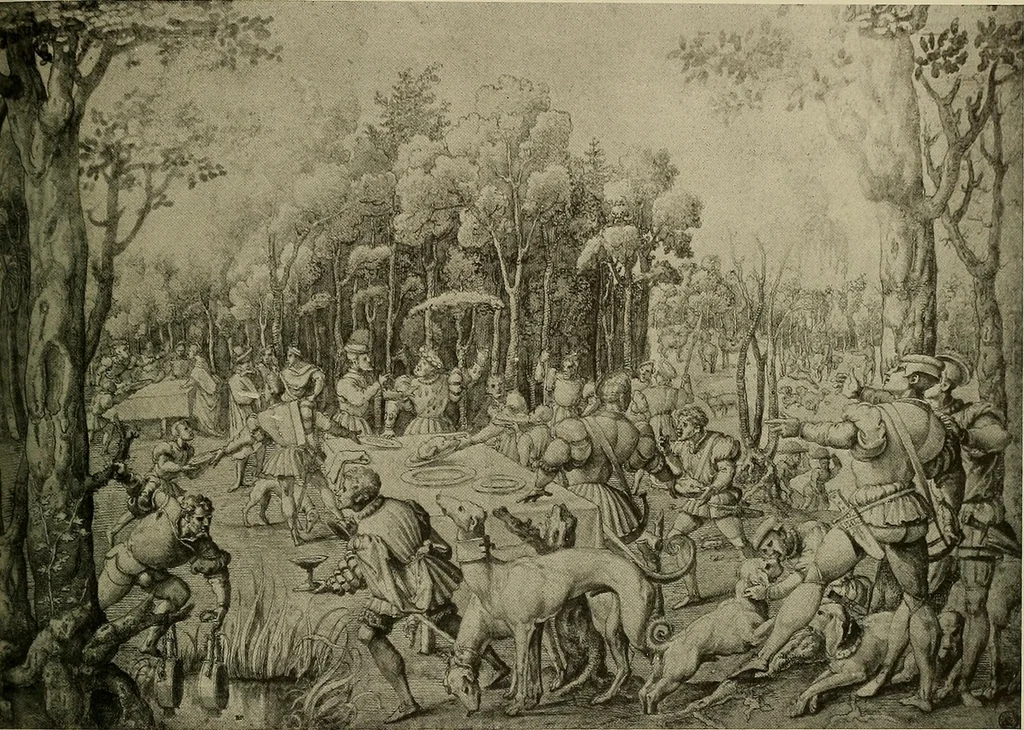 An illustration from Sport in art; an iconography of sport during four hundred years from the beginning of the fifteenth of the end of the eighteenth centuries, 1913, leaf 108