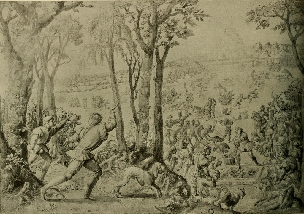 An illustration from Sport in art; an iconography of sport during four hundred years from the beginning of the fifteenth of the end of the eighteenth centuries, 1913, leaf 109